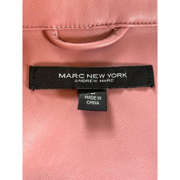 Marc New York Vegan Leather Jacket M Pink Butter Soft Button Closure Vintage - Picture 3 of 7